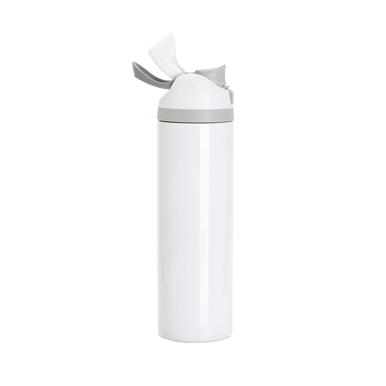 32oz 960ml Sublimation Stainless Steel Water Bottle with Sip Spout and Push-button Lid with Lock (Glossy White) thumbnail 5