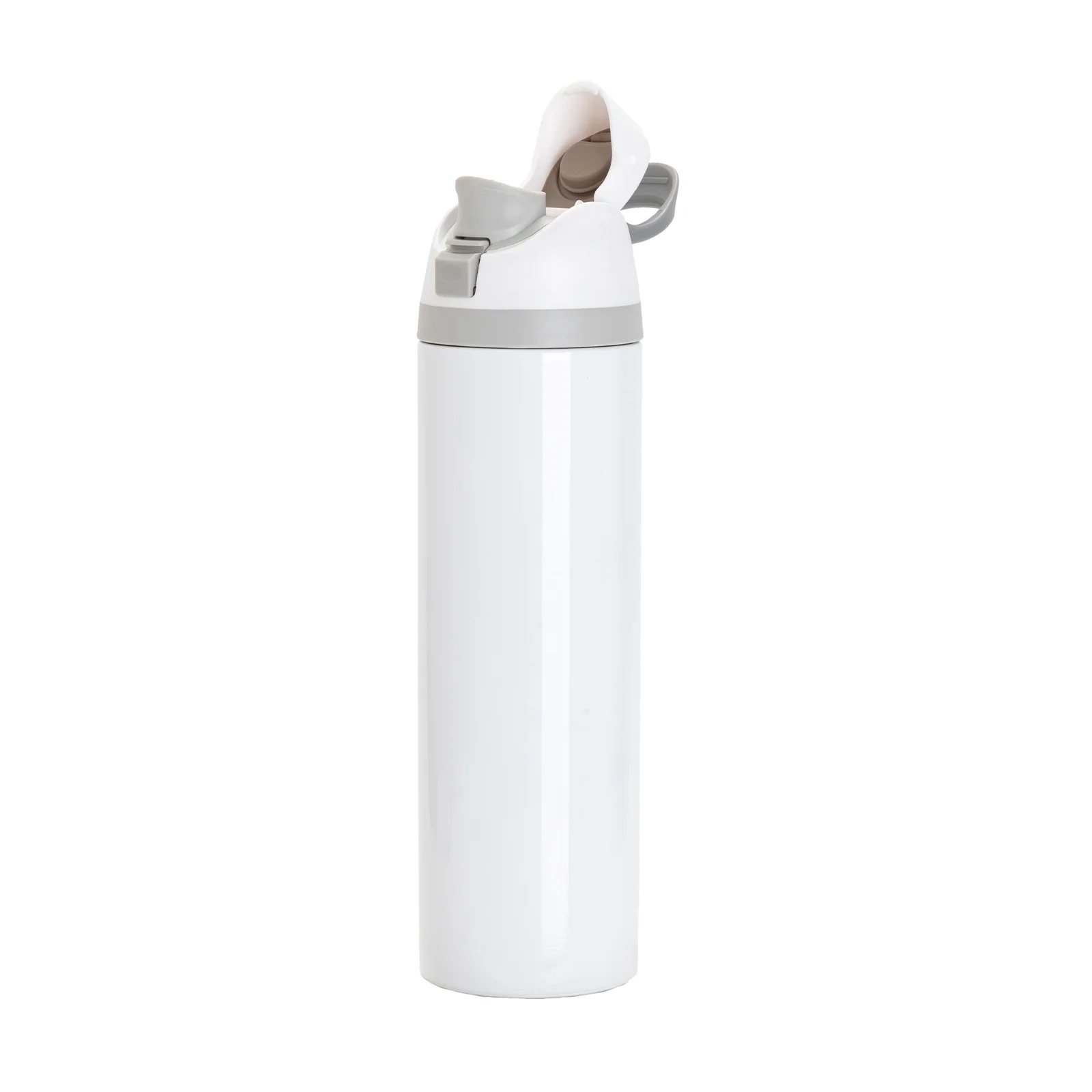32oz 960ml Sublimation Stainless Steel Water Bottle with Sip Spout and Push-button Lid with Lock (Glossy White) thumbnail 6