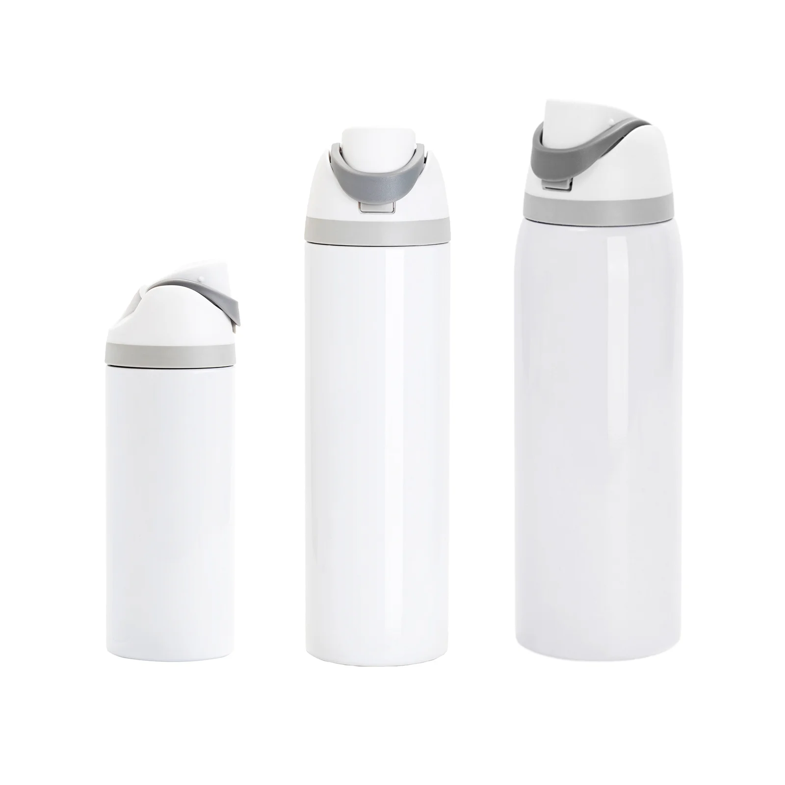 32oz 960ml Sublimation Stainless Steel Water Bottle with Sip Spout and Push-button Lid with Lock (Glossy White) thumbnail 9