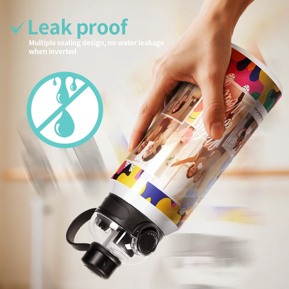 32oz 960ml Sublimation Stainless Steel Water Bottle with 3-in-1 Lid  (White) thumbnail 6