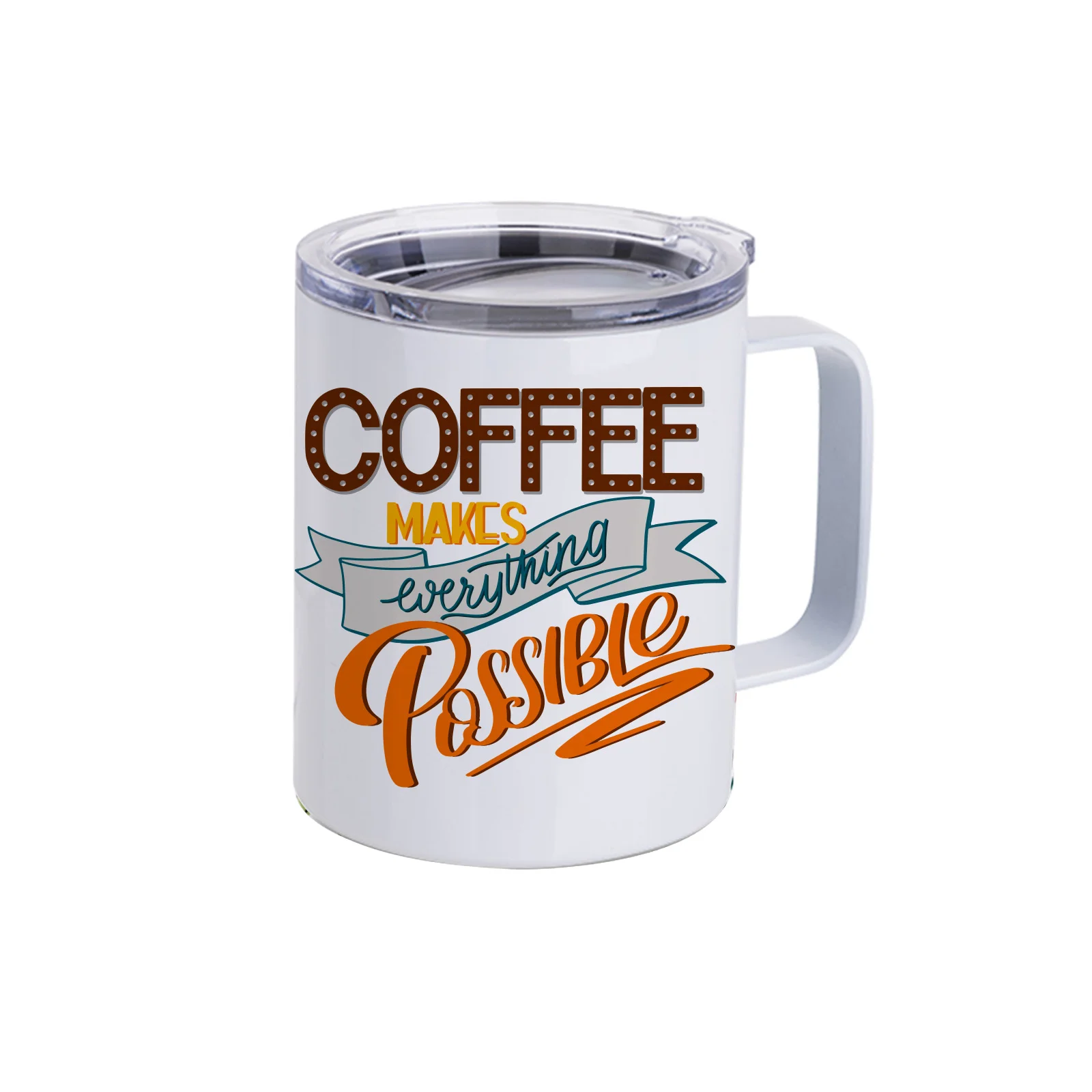 Stainless Steel Mug-Seamless(10oz/300ml,Sublimation blank,White) thumbnail 2
