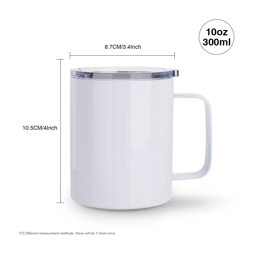 Stainless Steel Mug-Seamless(10oz/300ml,Sublimation blank,White) thumbnail 3