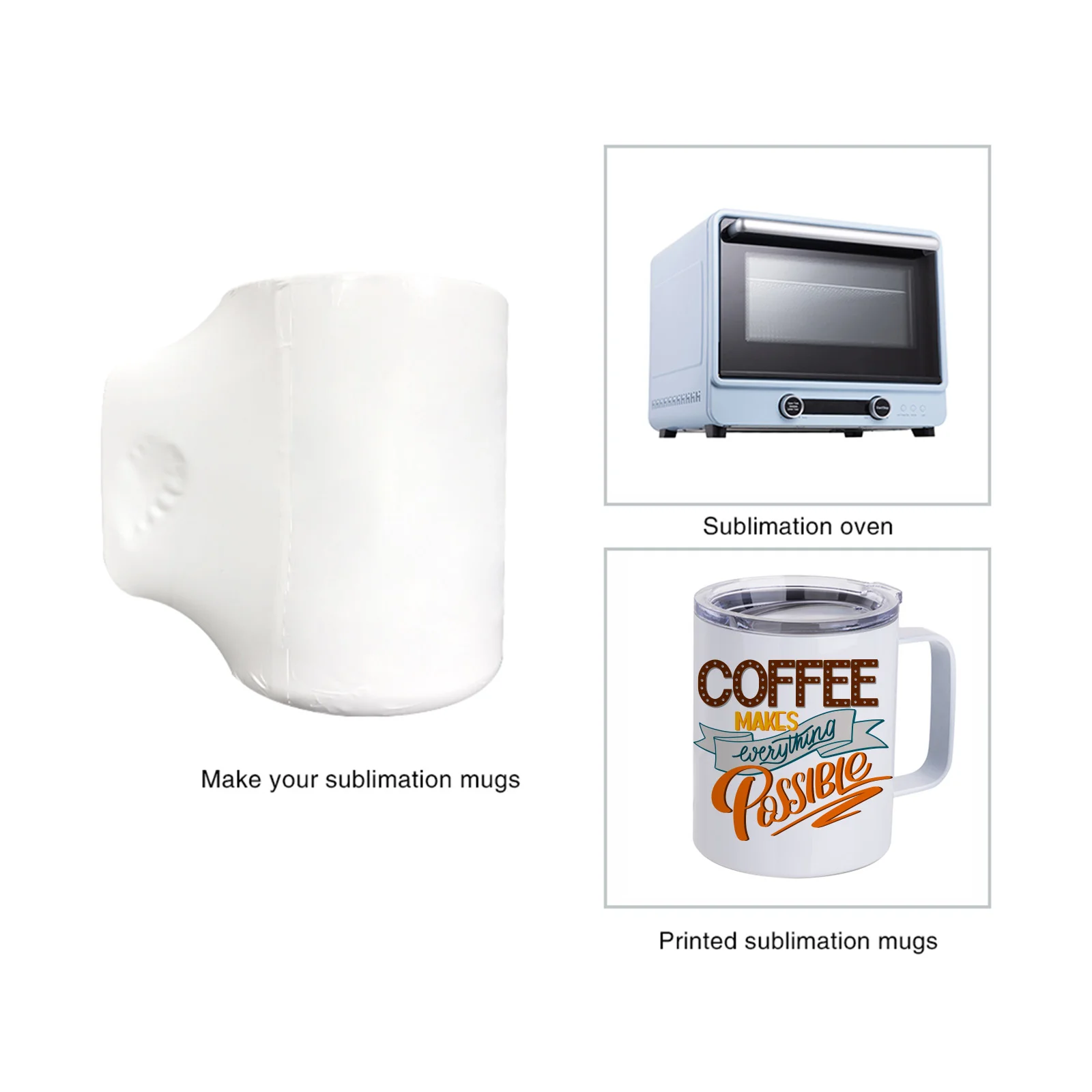 Stainless Steel Mug-Seamless(10oz/300ml,Sublimation blank,White) thumbnail 5