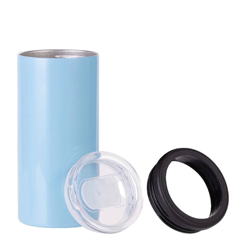 12oz 350ml 2-in-1 Straight Stainless Steel Tumbler (Light Blue) thumbnail 3