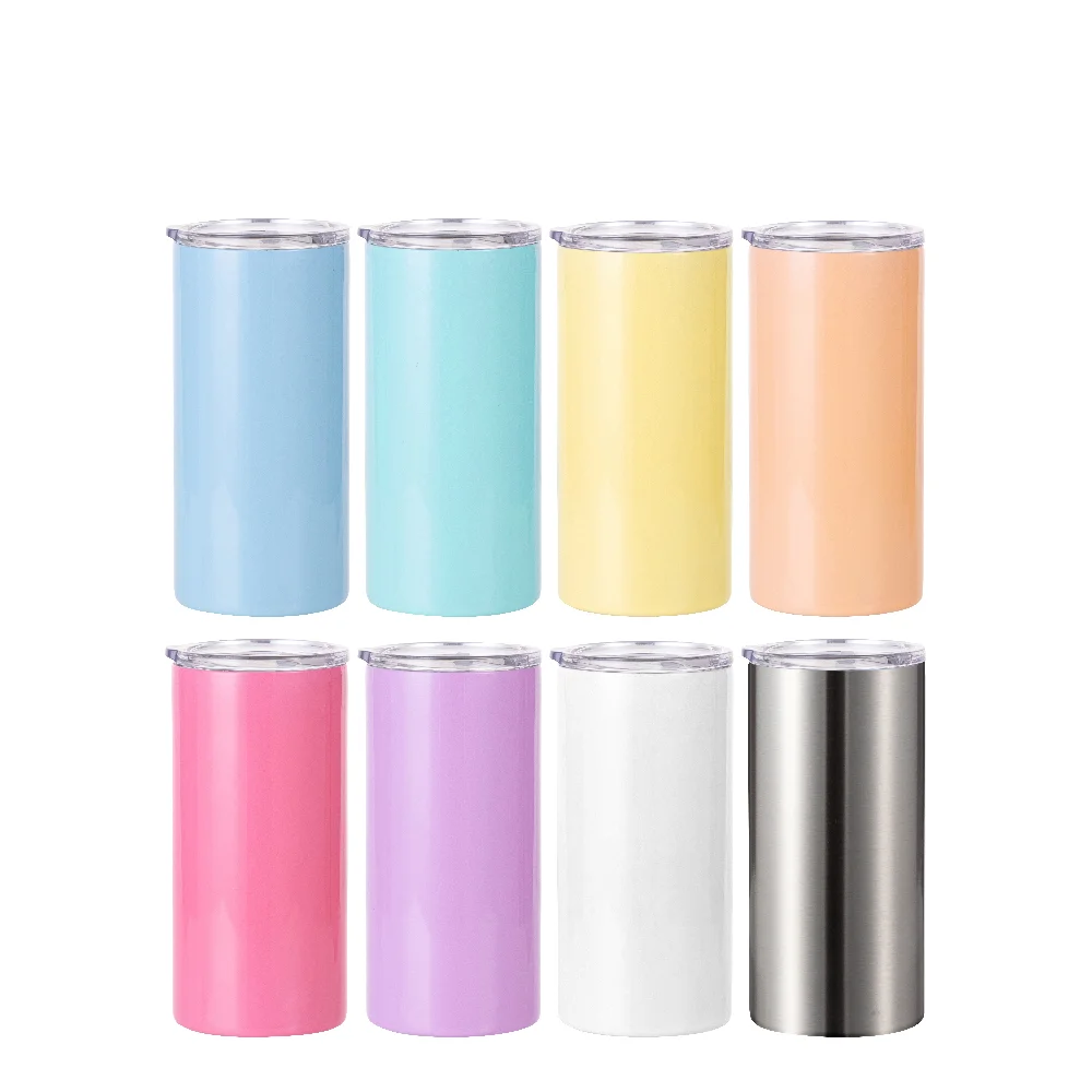 12oz 350ml 2-in-1 Straight Stainless Steel Tumbler (Light Blue) thumbnail 5