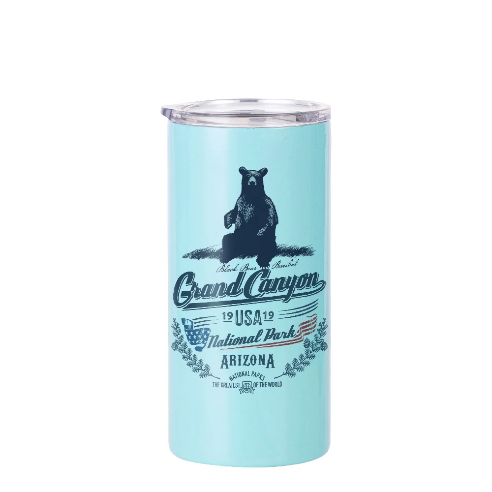 12oz 350ml 2-in-1 Straight Stainless Steel Tumbler (Mint Green) thumbnail 2