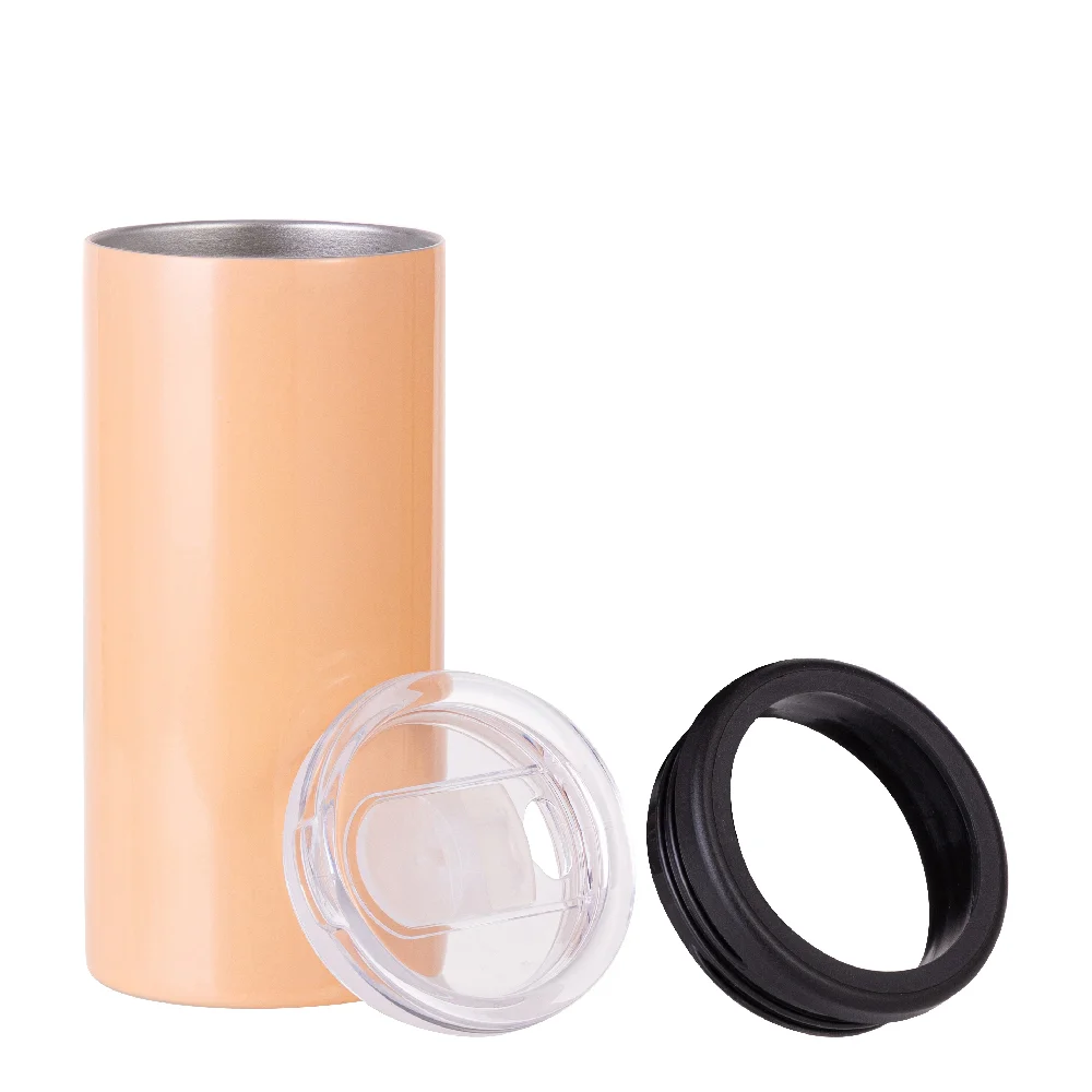 12oz 350ml 2-in-1 Straight Stainless Steel Tumbler (Orange) thumbnail 3