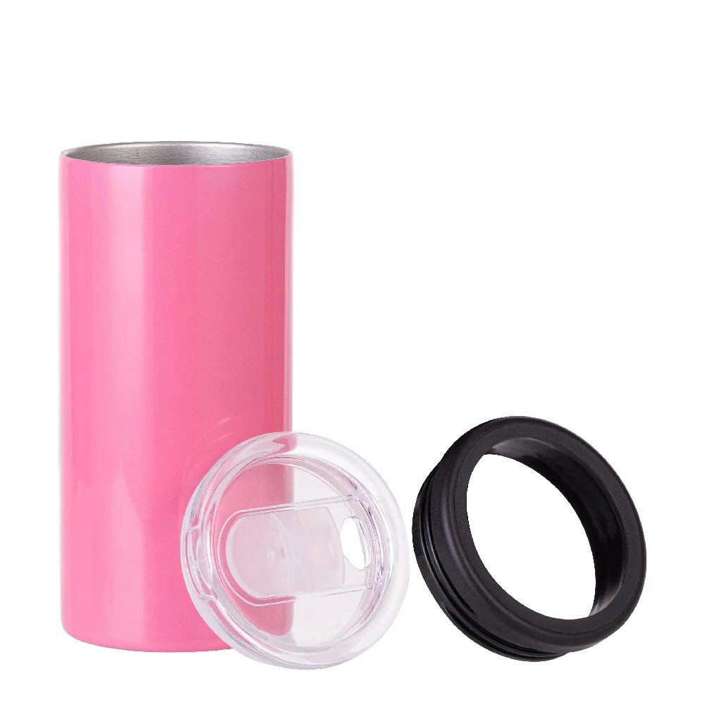 12oz 350ml 2-in-1 Straight Stainless Steel Tumbler (Pink) thumbnail 4