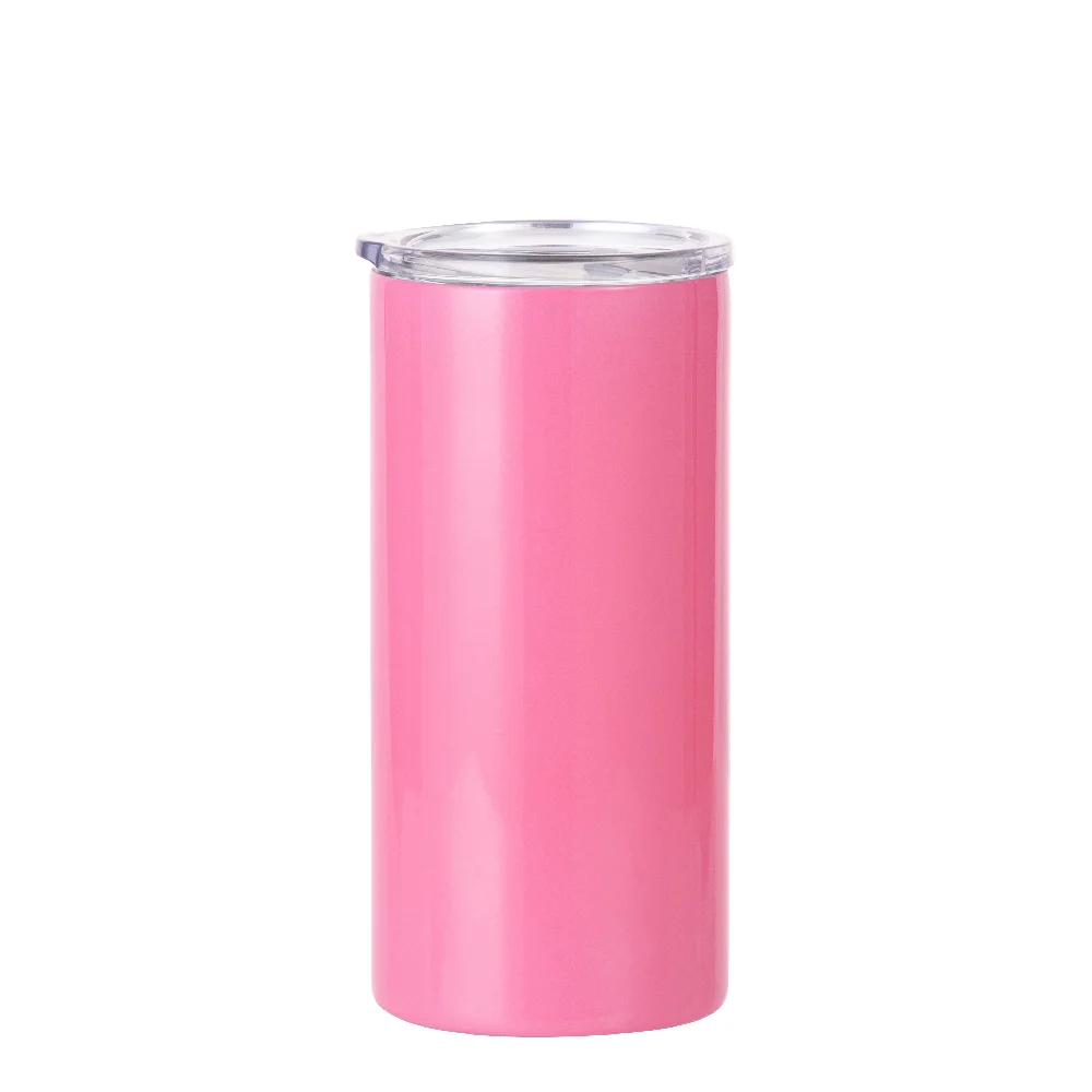 12oz 350ml 2-in-1 Straight Stainless Steel Tumbler (Pink) thumbnail 1