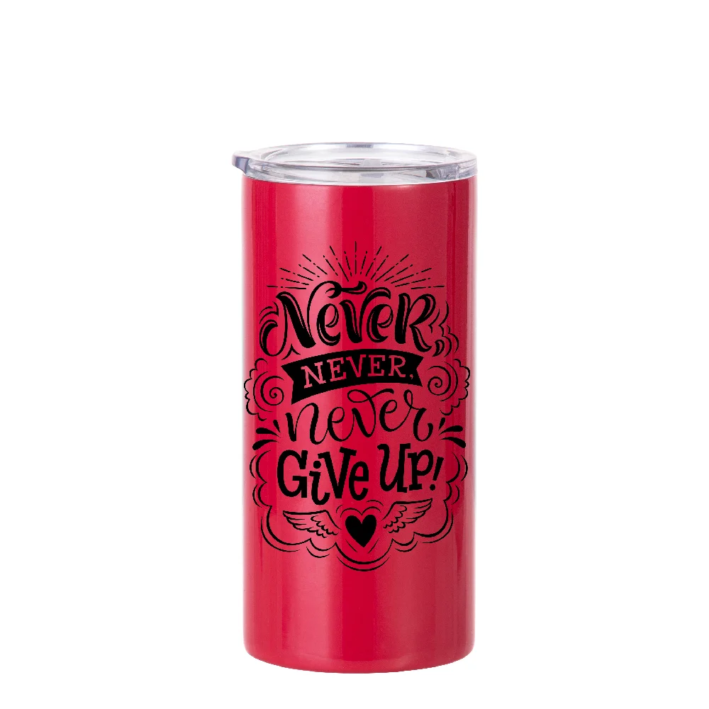 12oz 350ml 2-in-1 Straight Stainless Steel Tumbler (Red) thumbnail 2
