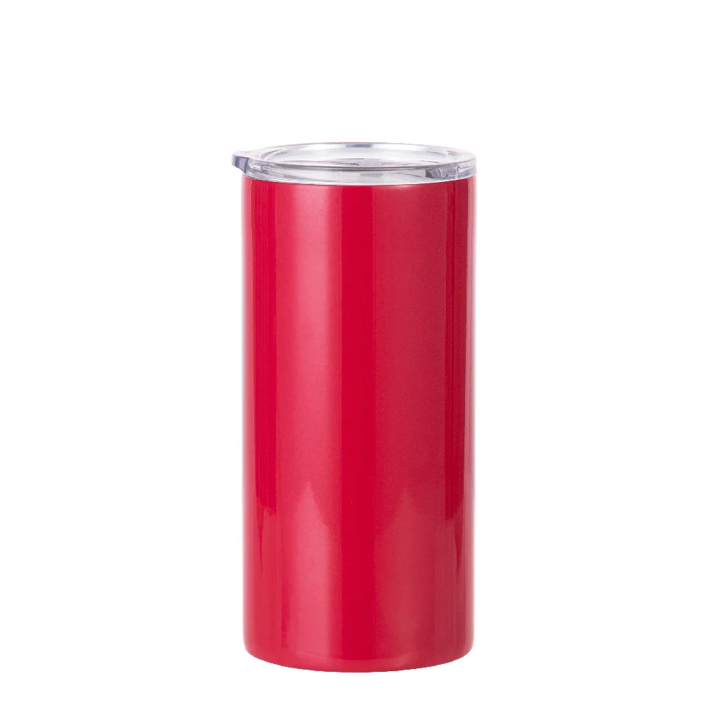 12oz 350ml 2-in-1 Straight Stainless Steel Tumbler (Red) thumbnail 1
