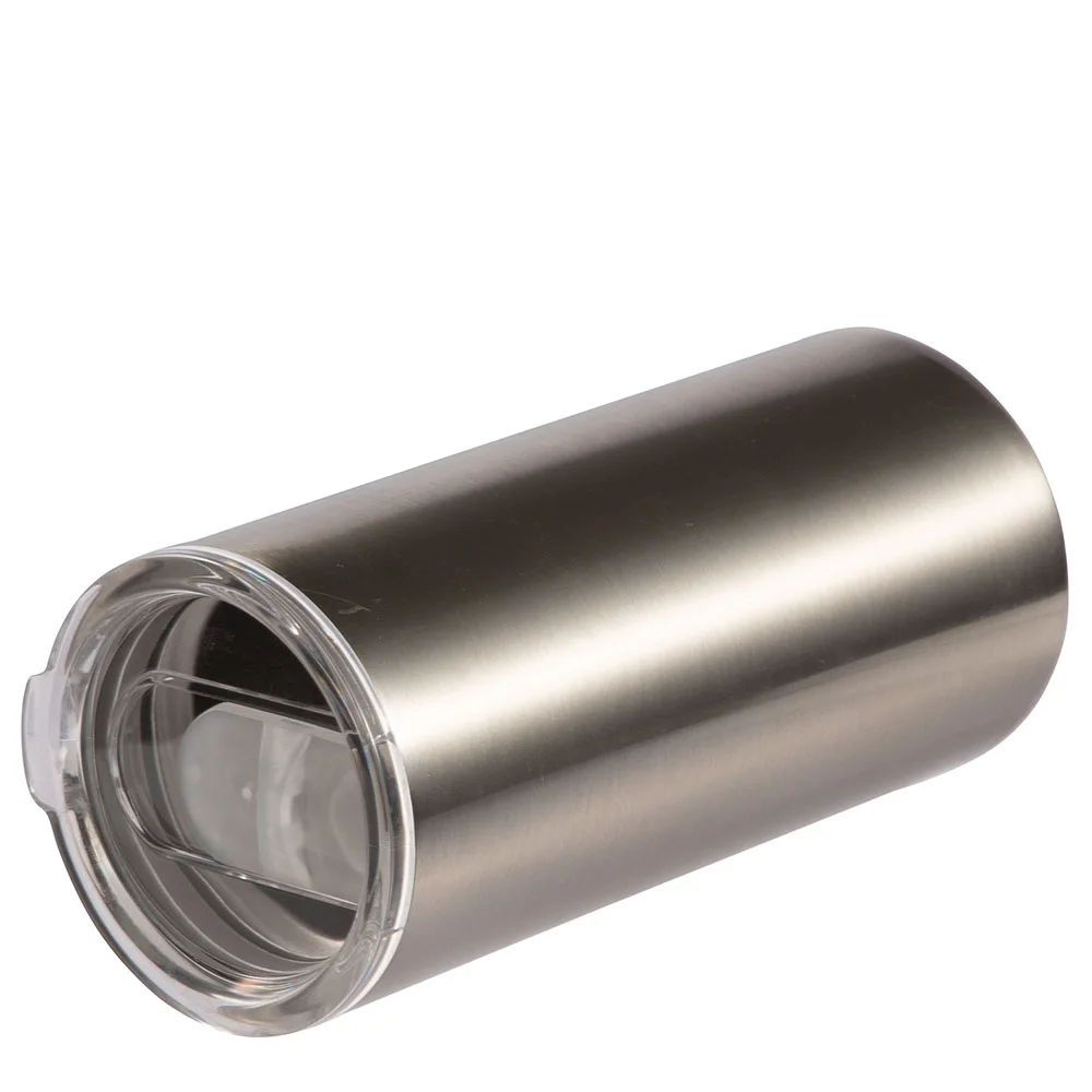 12oz 350ml 2-in-1 Straight Stainless Steel Tumbler (Silver) thumbnail 5