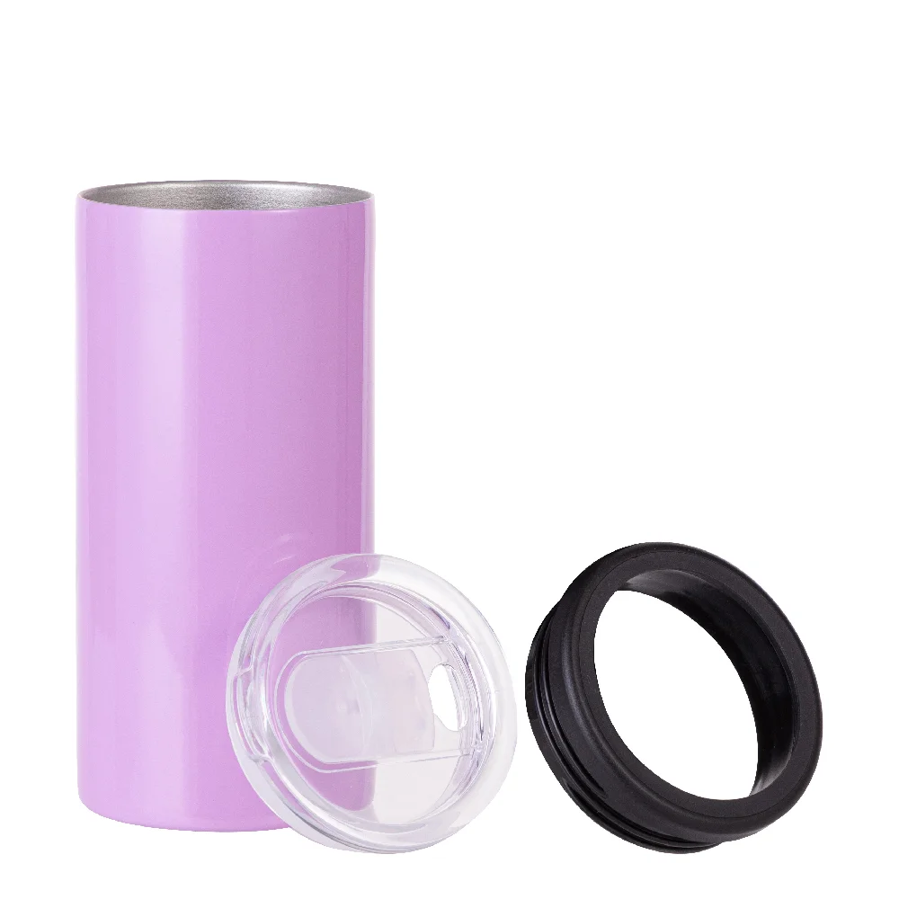 12oz 350ml 2-in-1 Straight Stainless Steel Tumbler (Purple) thumbnail 4