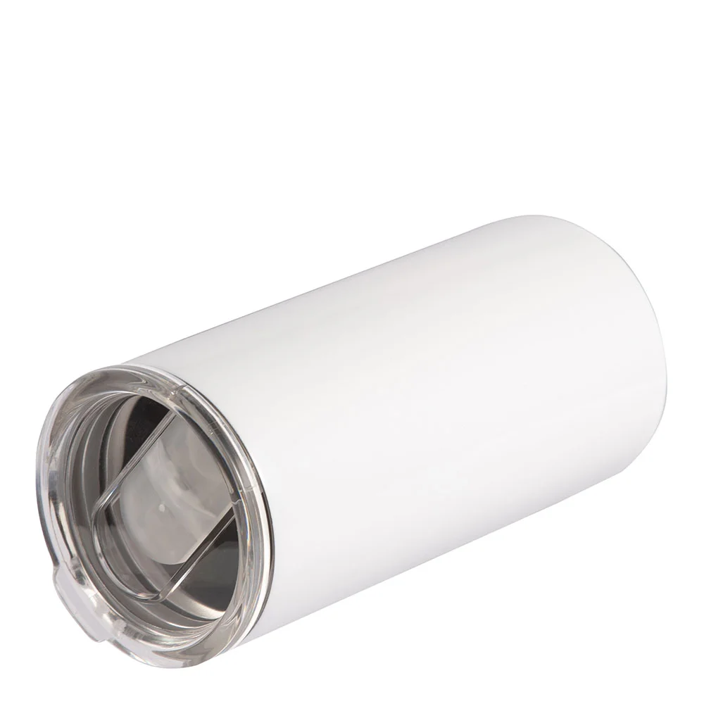 12oz 350ml 2-in-1 Straight Stainless Steel Tumbler (White) thumbnail 4