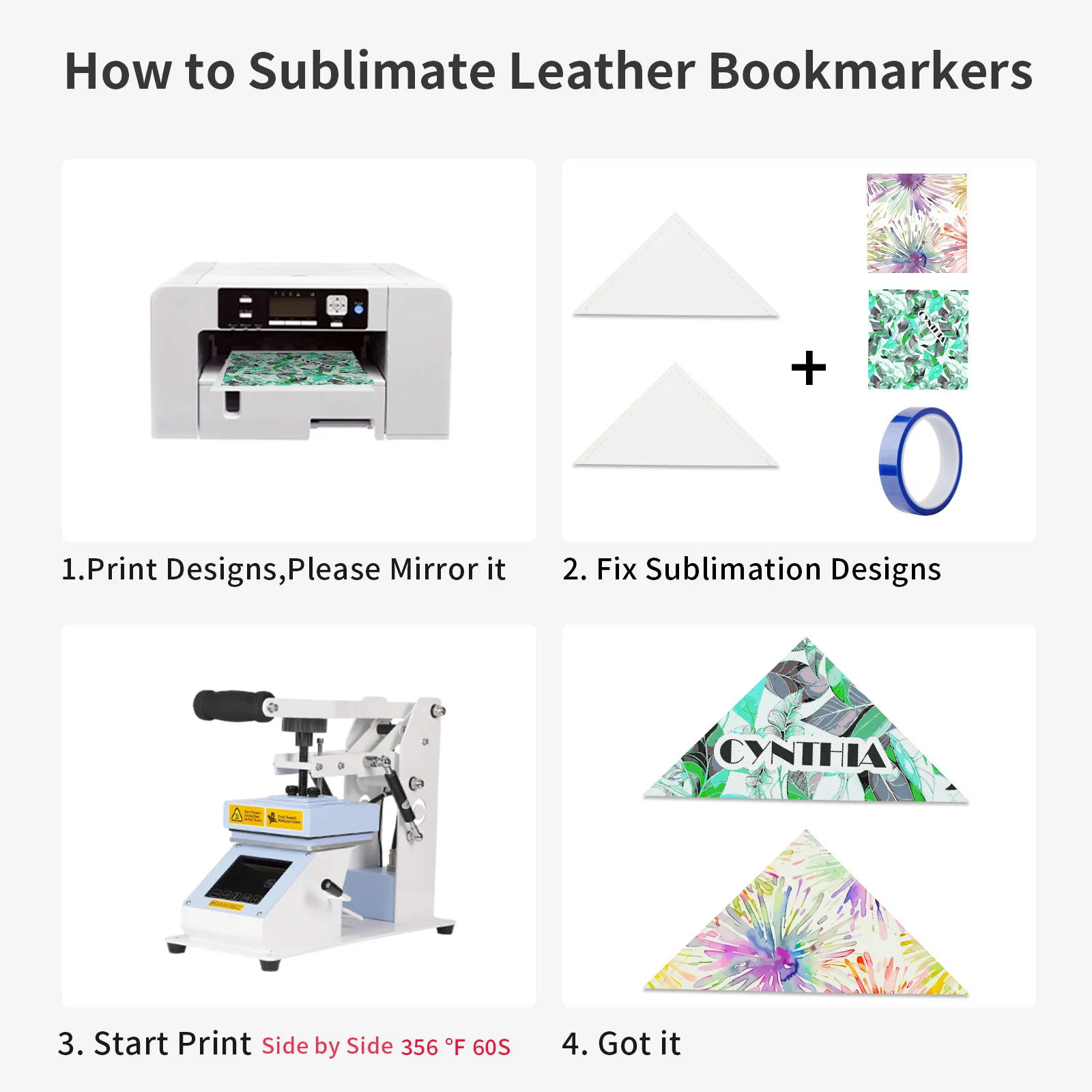 White Sublimation Bookmark (6*6*cm, PU Leather) thumbnail 5