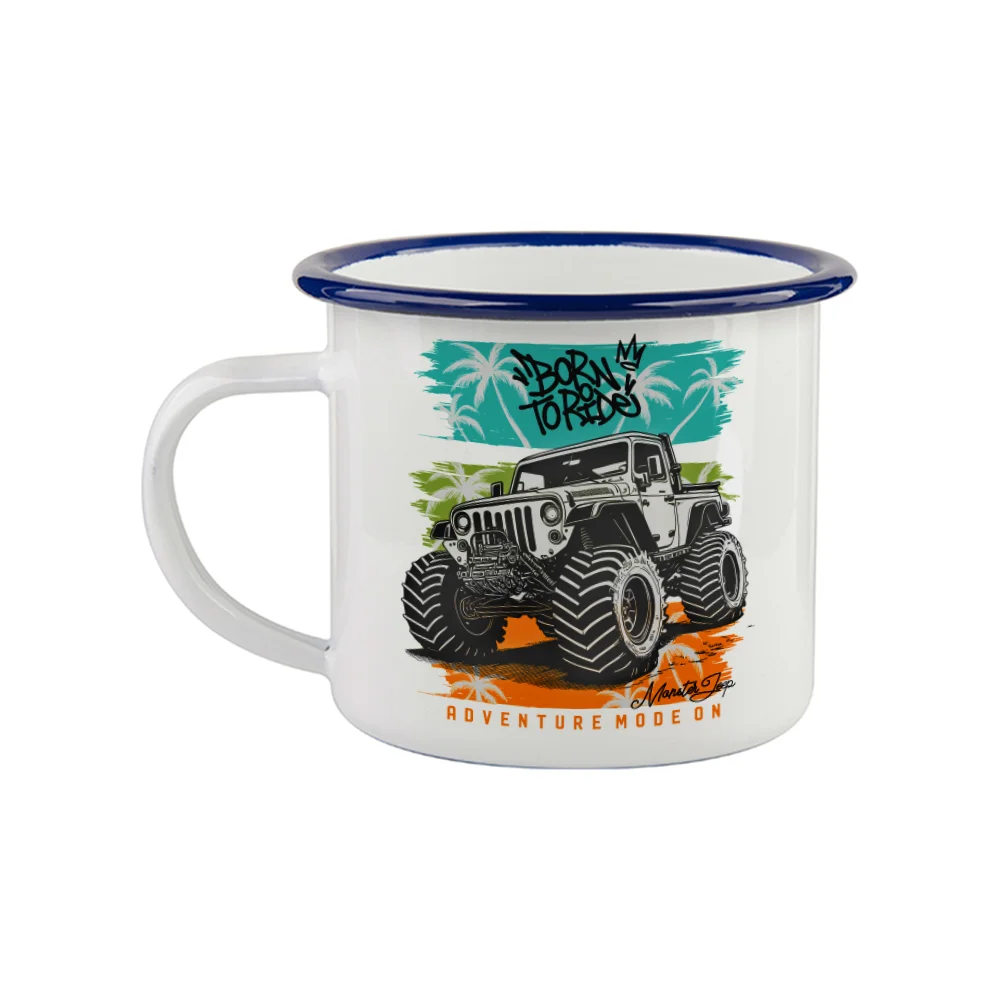 12oz/360ml Enamel Mug(Blue Edge) thumbnail 2