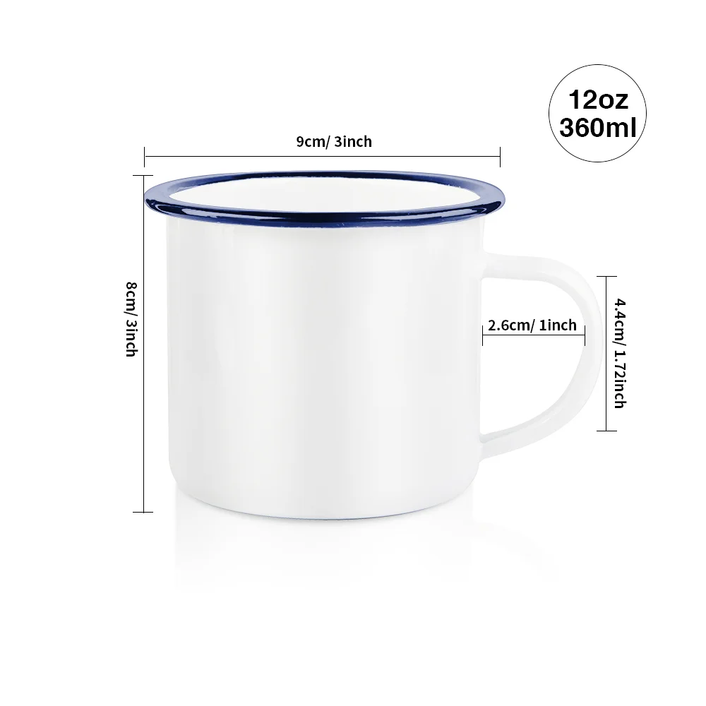 12oz/360ml Enamel Mug(Blue Edge) thumbnail 5