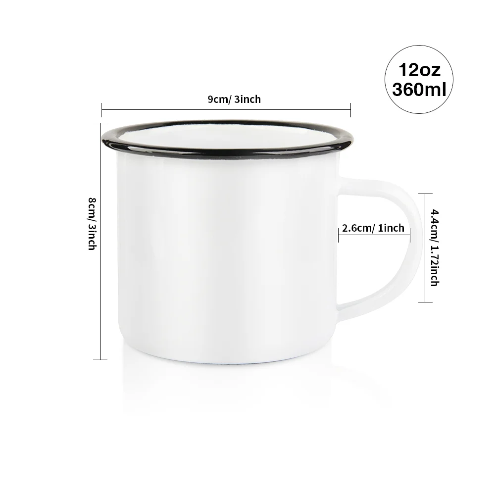 12oz/360ml Enamel Mug(Black Edge) thumbnail 3