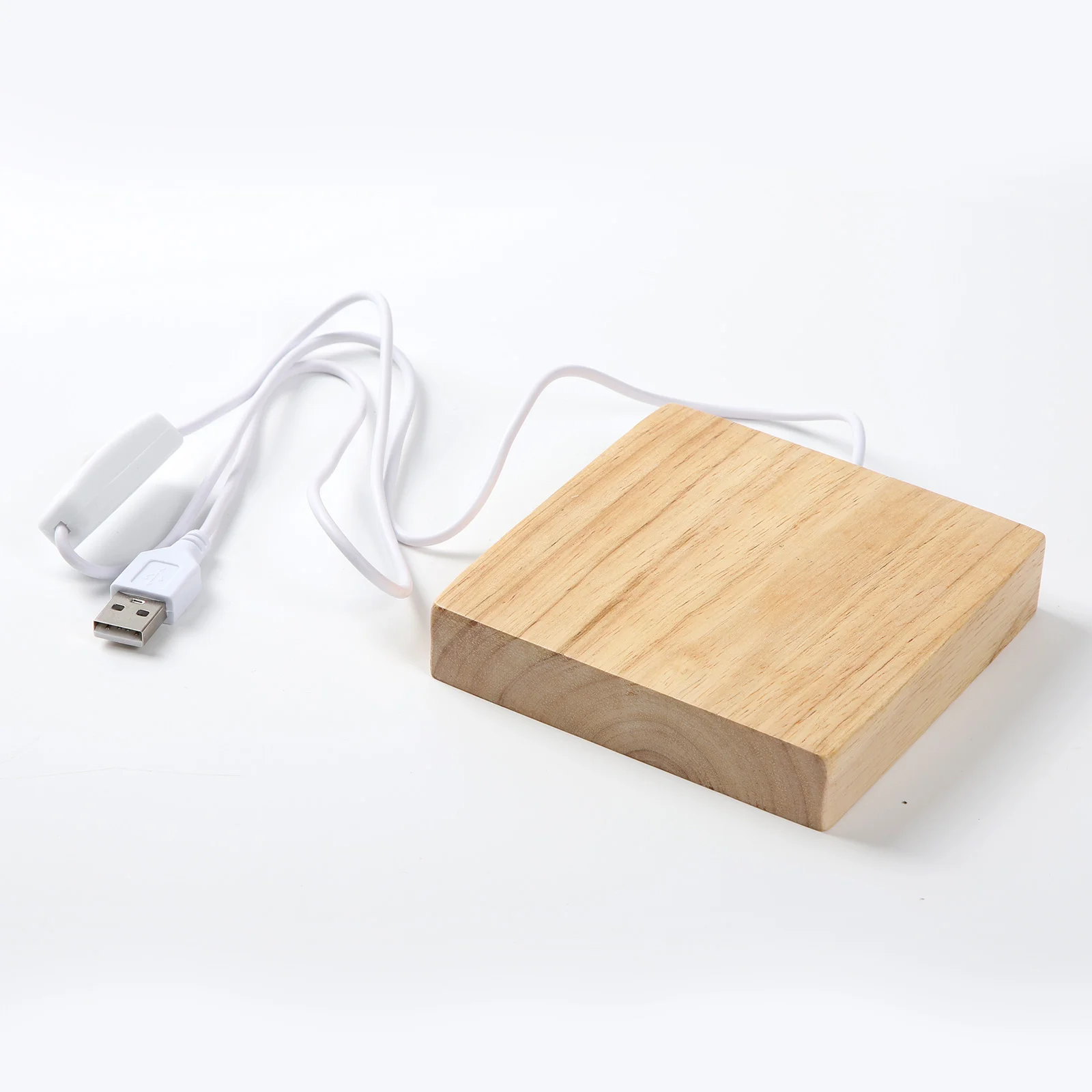 LED Night Light Wood Stand (Square,10x10x2cm) thumbnail 5
