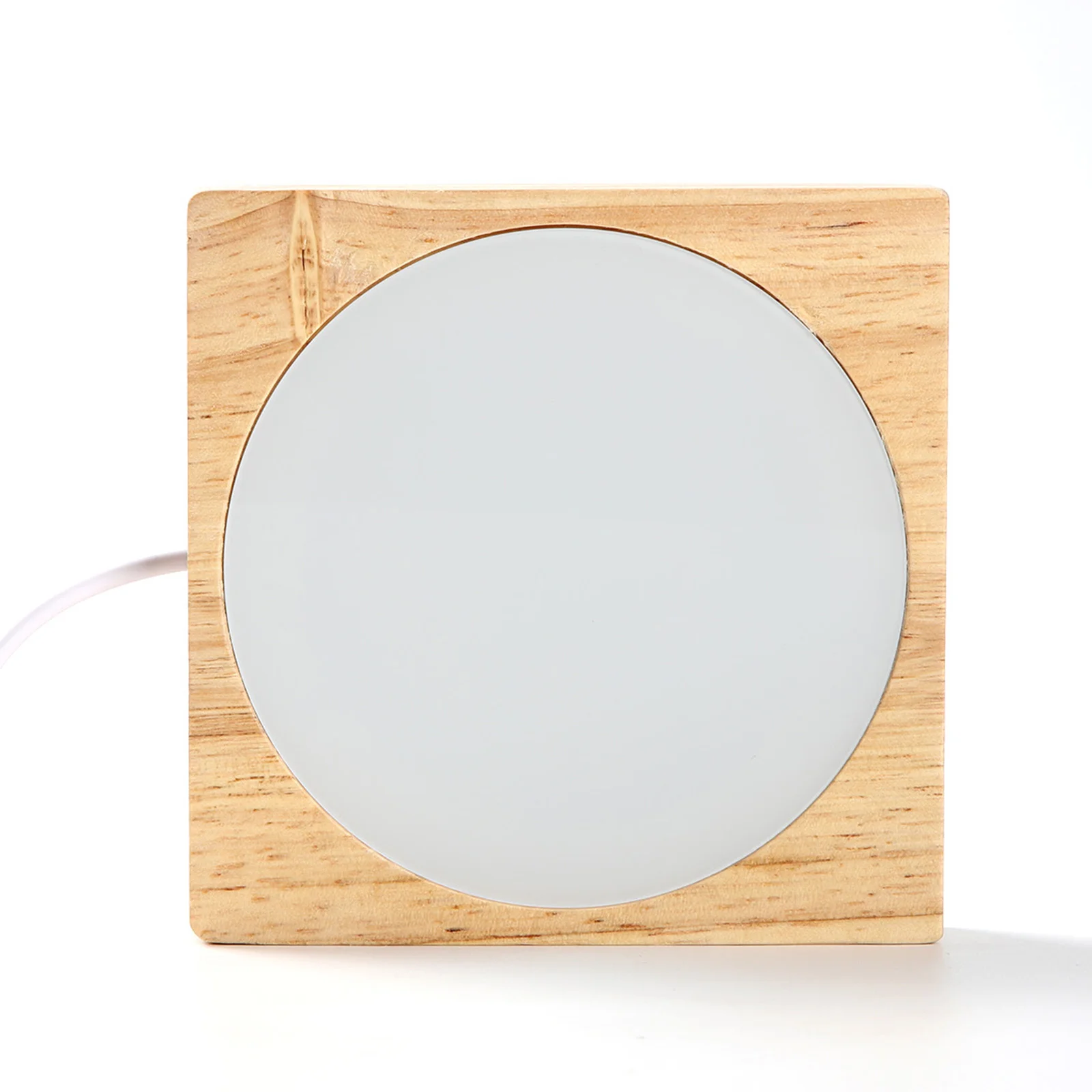 LED Night Light Wood Stand (Square,10x10x2cm)