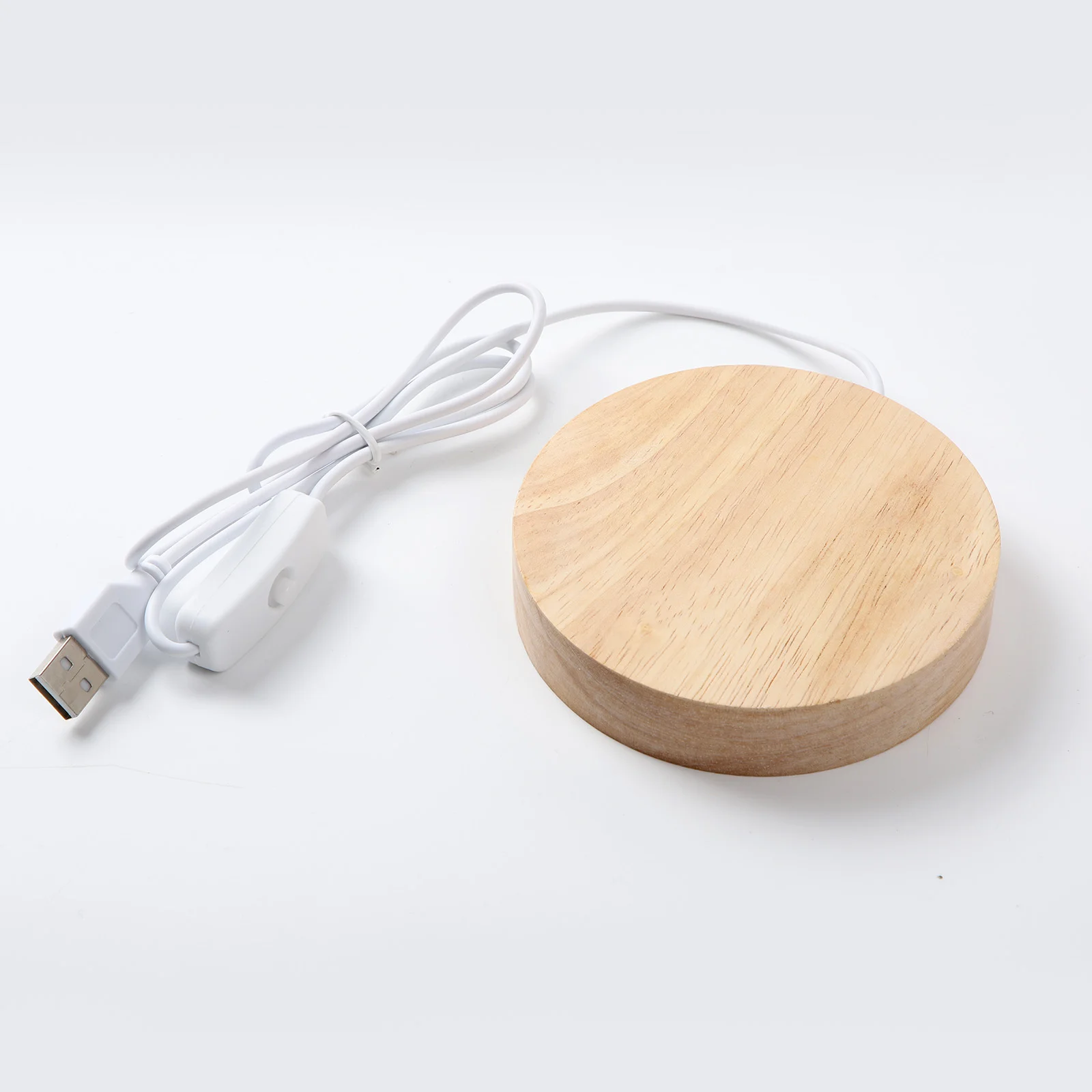 LED Night Light Wood Stand (Round,10x10x2cm) thumbnail 4