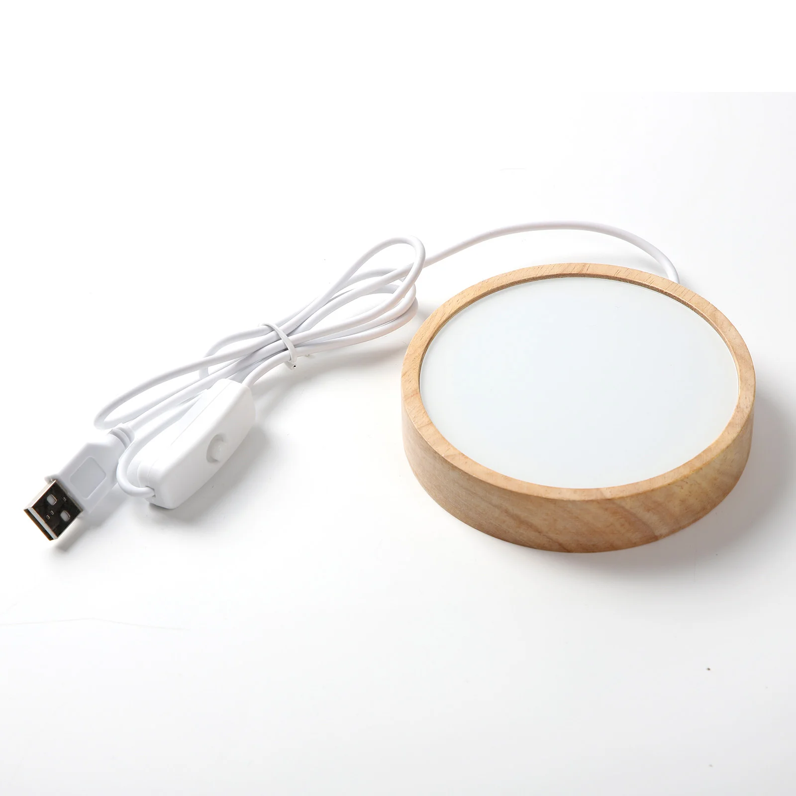 LED Night Light Wood Stand (Round,10x10x2cm) thumbnail 5