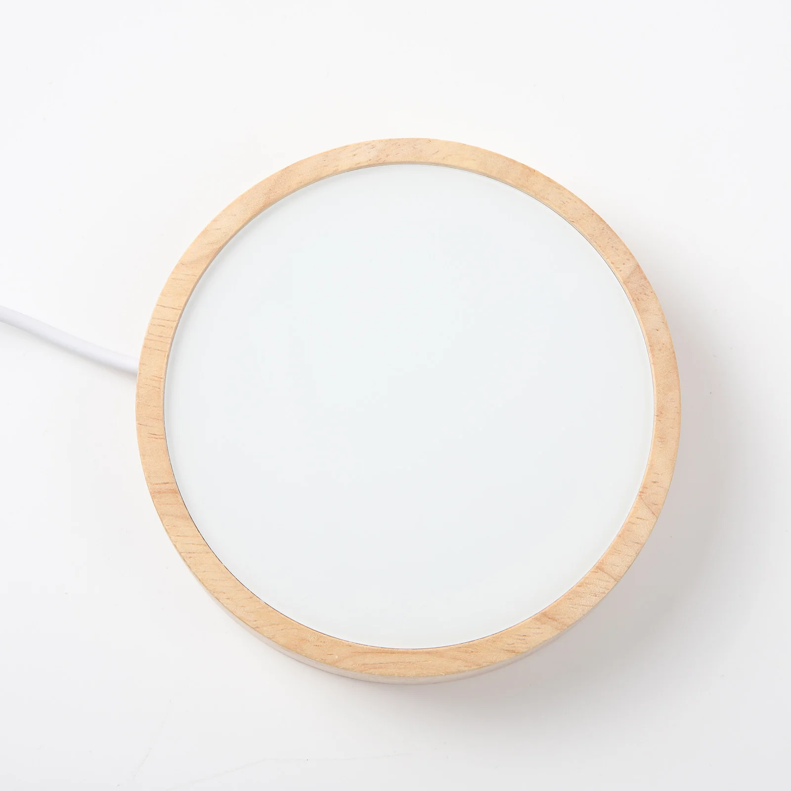 LED Night Light Wood Stand (Round,10x10x2cm)