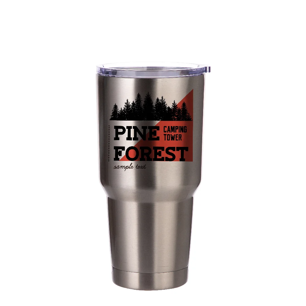 Stainless Steel Tumbler(30oz/900ml,Sublimation blank,Silver) thumbnail 2