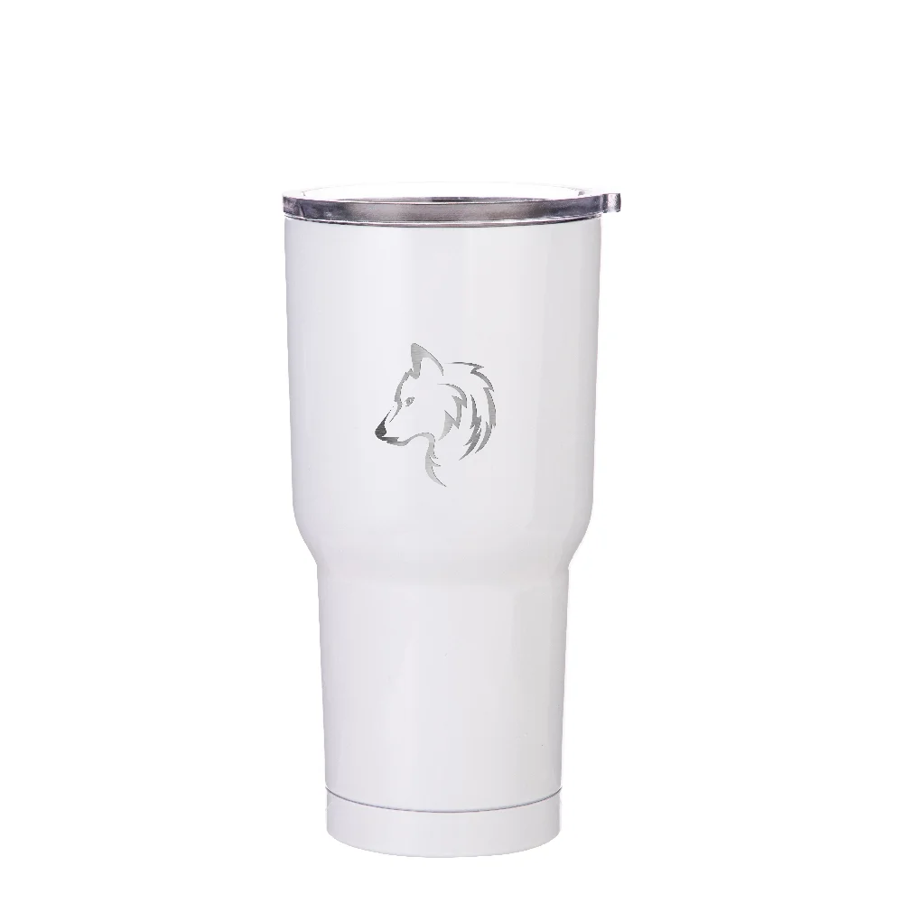 Stainless Steel Tumbler(30oz/900ml,Sublimation blank,White) thumbnail 3