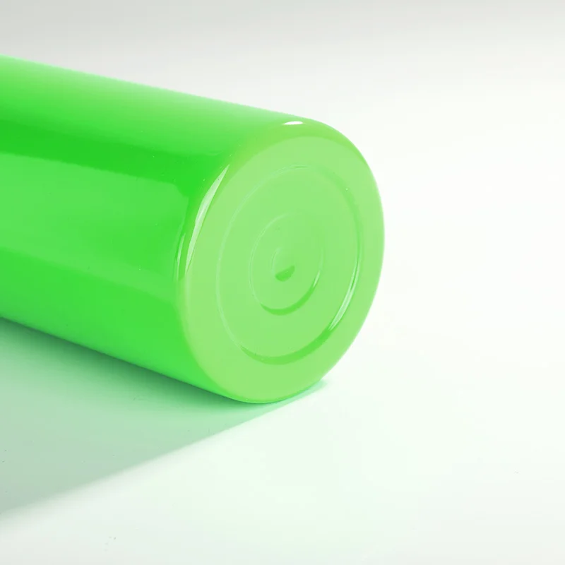 20oz/600ml  Stainless Steel Neon Travel Tumbler with Metal Straw & Dust-Proof Slide Lid (Glossy Green) thumbnail 7