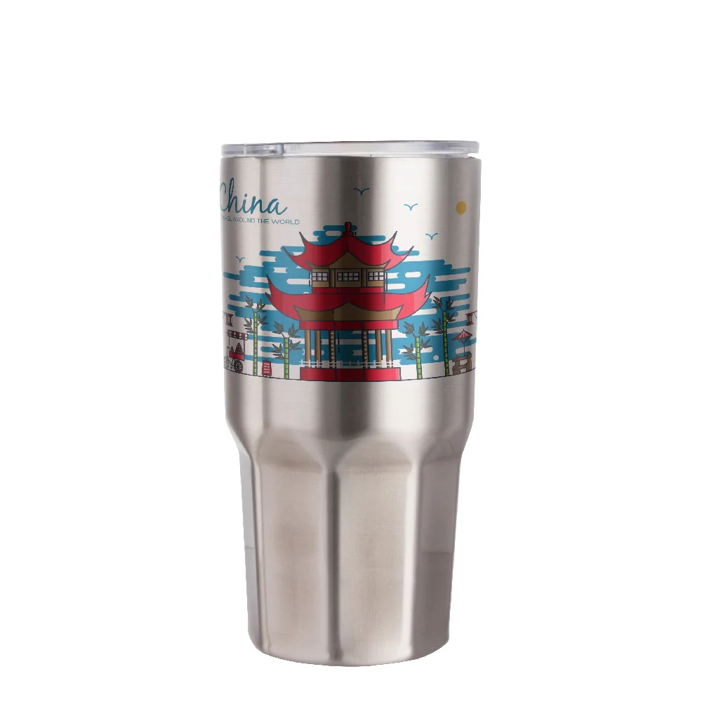 30oz Stainless Steel Large Tumbler(Other,Sublimation blank,Silver) thumbnail 2