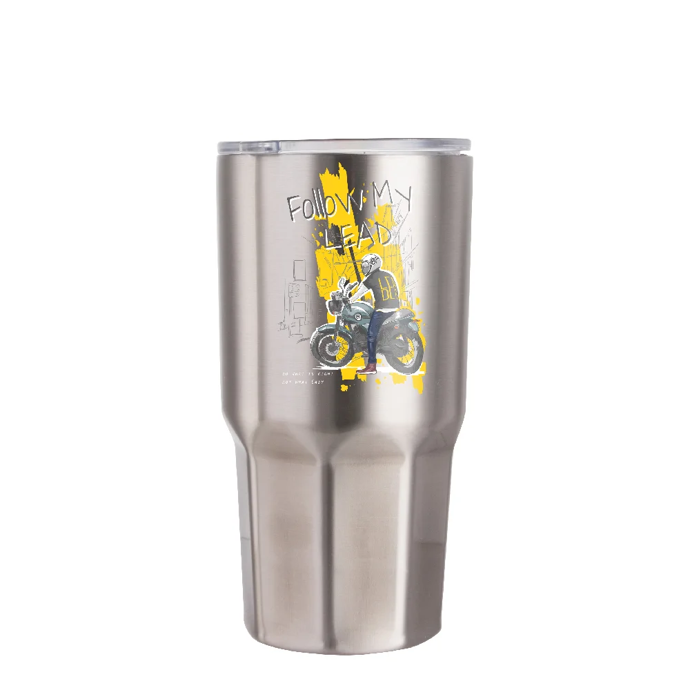 30oz Stainless Steel Large Tumbler(Other,Sublimation blank,Silver) thumbnail 4