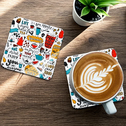 Sublimation Square Coaster with Cork(9.5*9.5cm/3.75"x3.75")