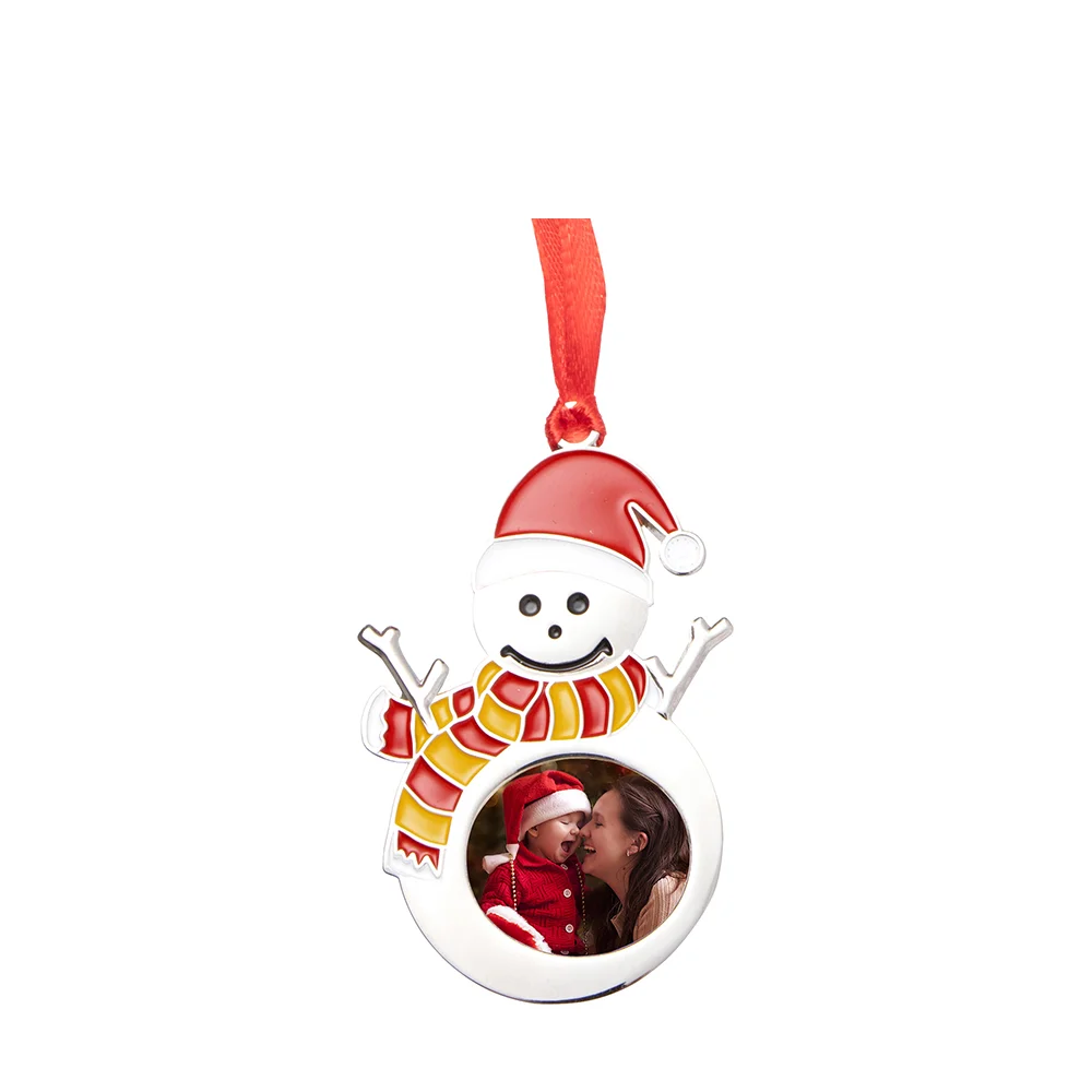 3" Metal Christmas Snowman Ornament thumbnail 2