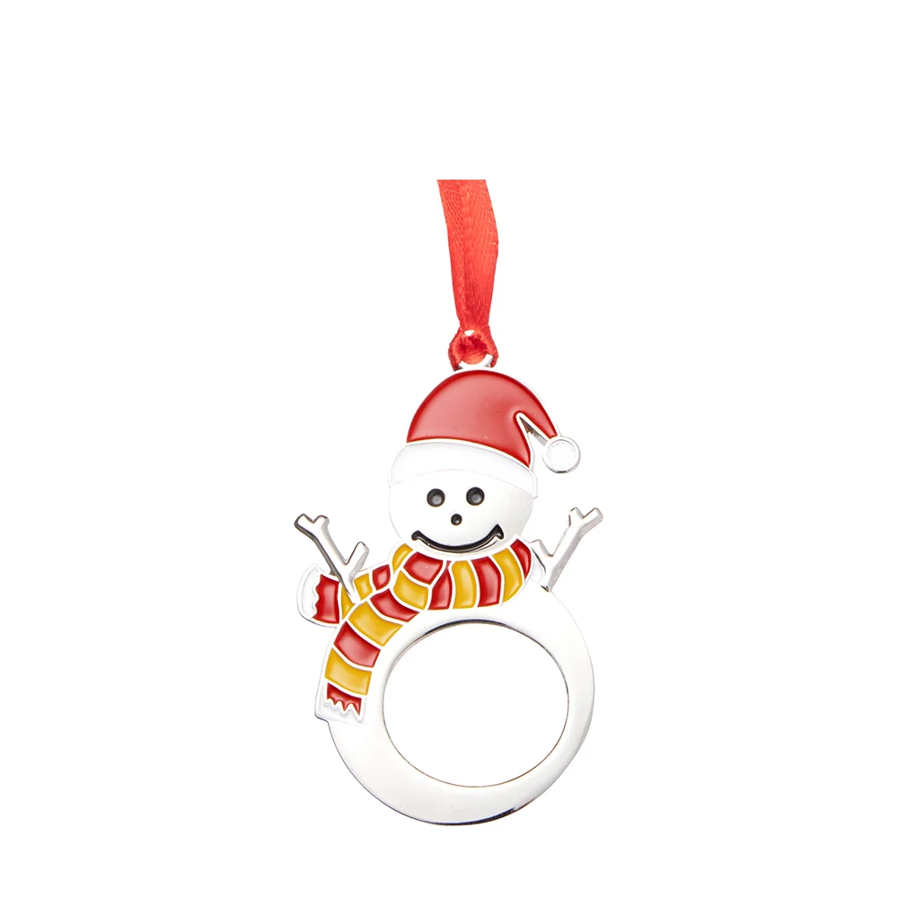 3" Metal Christmas Snowman Ornament thumbnail 1