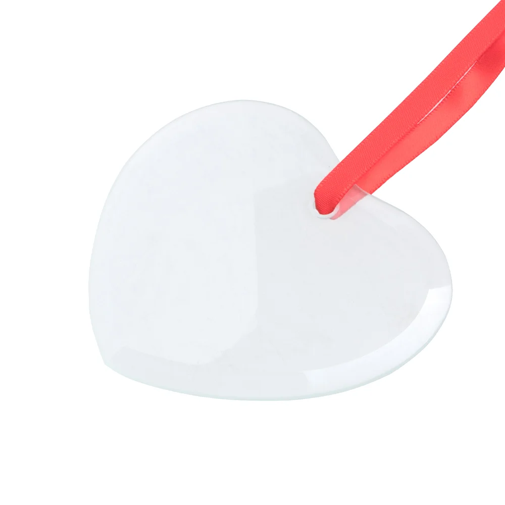 Sublimation Ornament Blanks Glass Hanging Christmas Ornaments Crafts (3inch, Heart) thumbnail 3