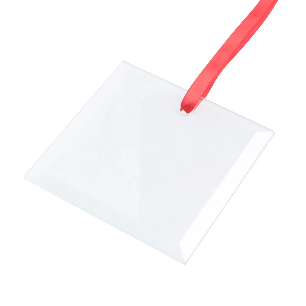 Sublimation Ornament Blanks Glass Hanging Christmas Ornaments Crafts (3inch, Square) thumbnail 3