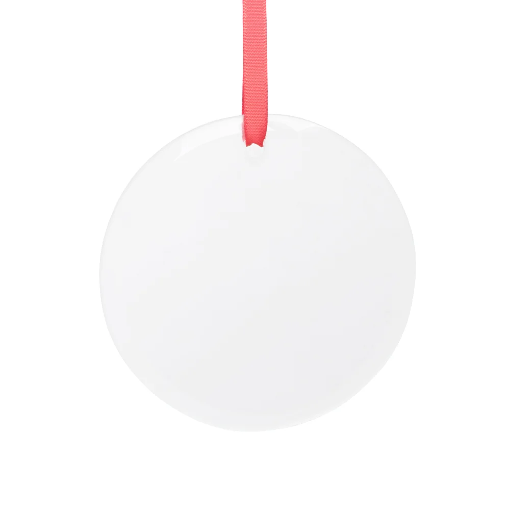 Sublimation Ornament Blanks Christmas Ball Holiday hanging Crafts Glass (3.5inch, Circle)
