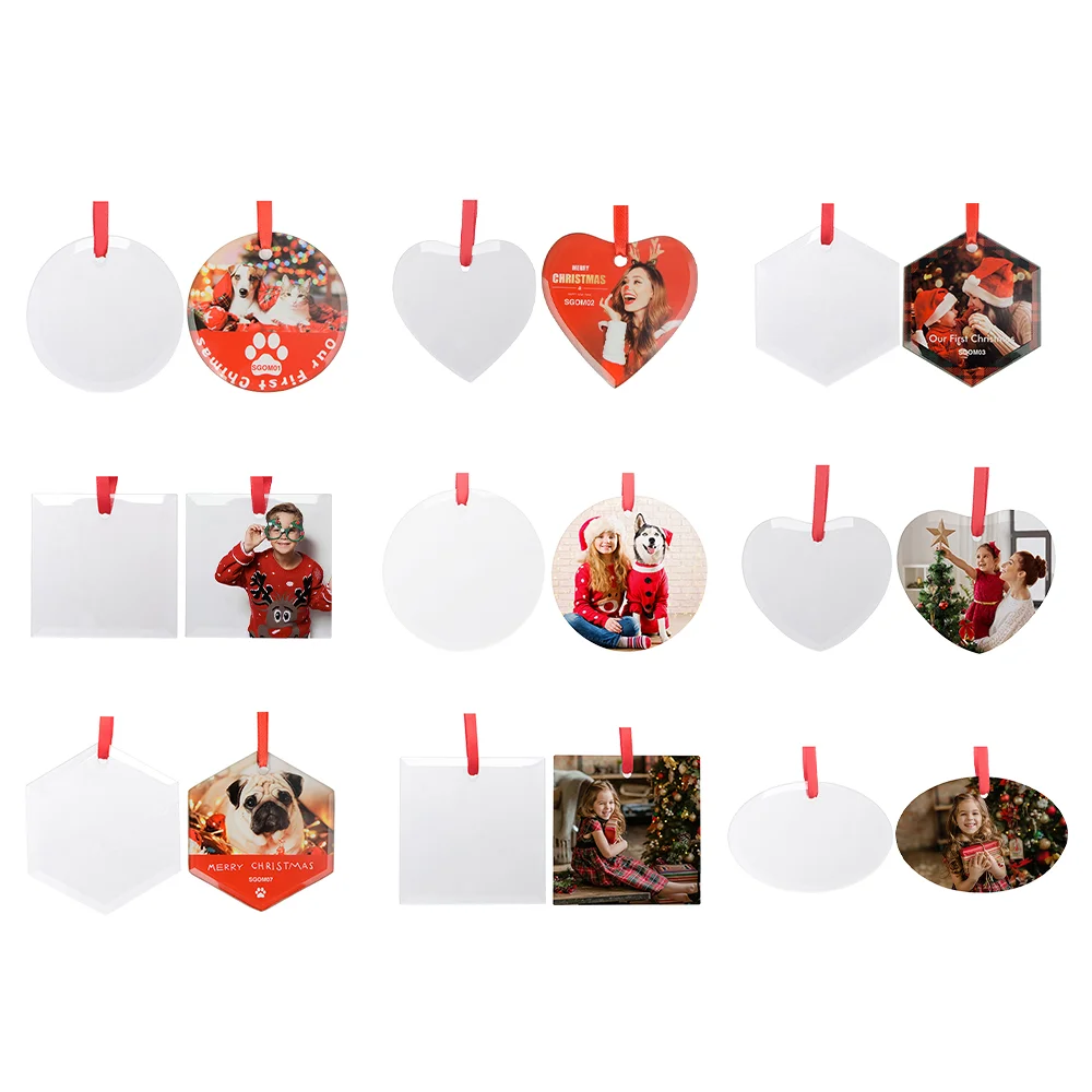 Sublimation Ornament Blanks Christmas Ball Holiday hanging Crafts Glass (3.5inch, Oval) thumbnail 5