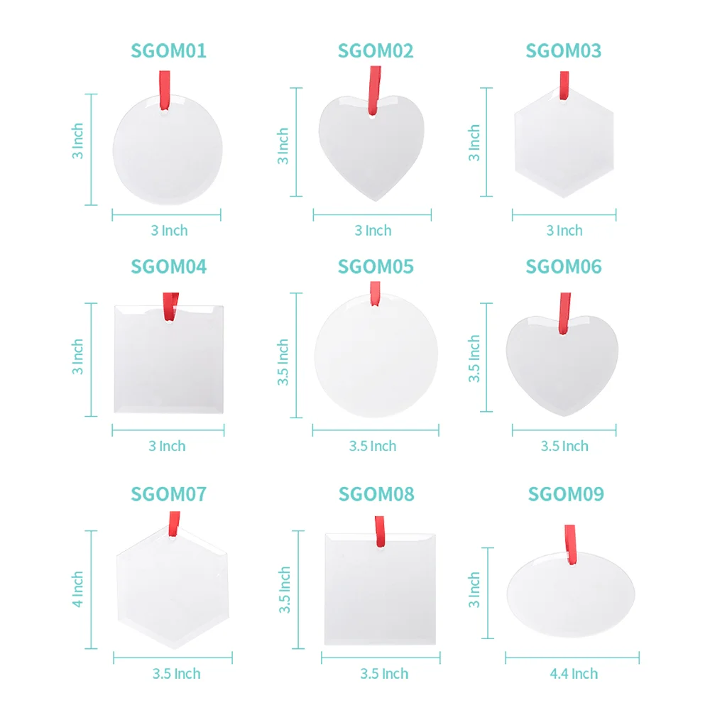 Sublimation Ornament Blanks Christmas Ball Holiday hanging Crafts Glass (3.5inch, Oval) thumbnail 6