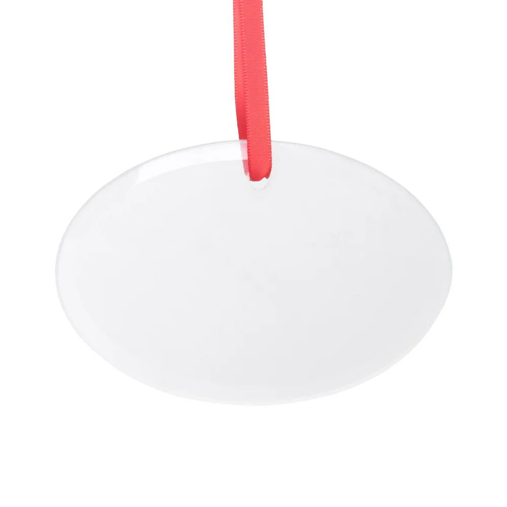 Sublimation Ornament Blanks Christmas Ball Holiday hanging Crafts Glass (3.5inch, Oval) - image 1