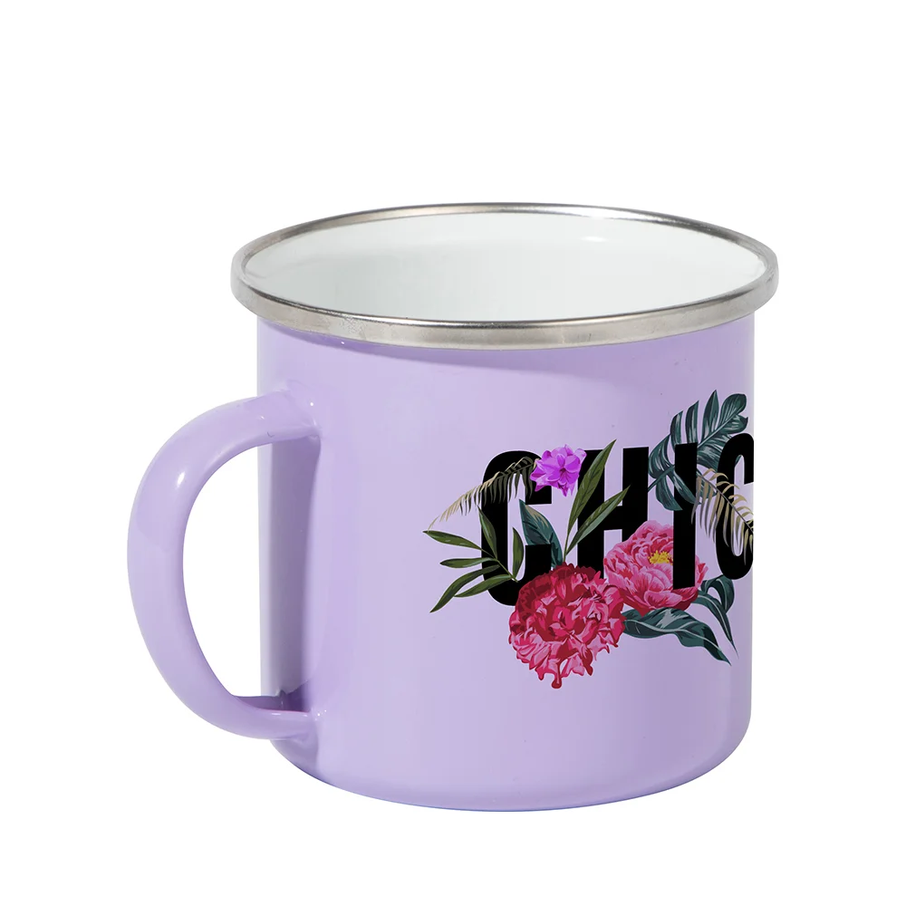 12oz Blank Sublimation Enamel Camping Mug (Lavender) thumbnail 2