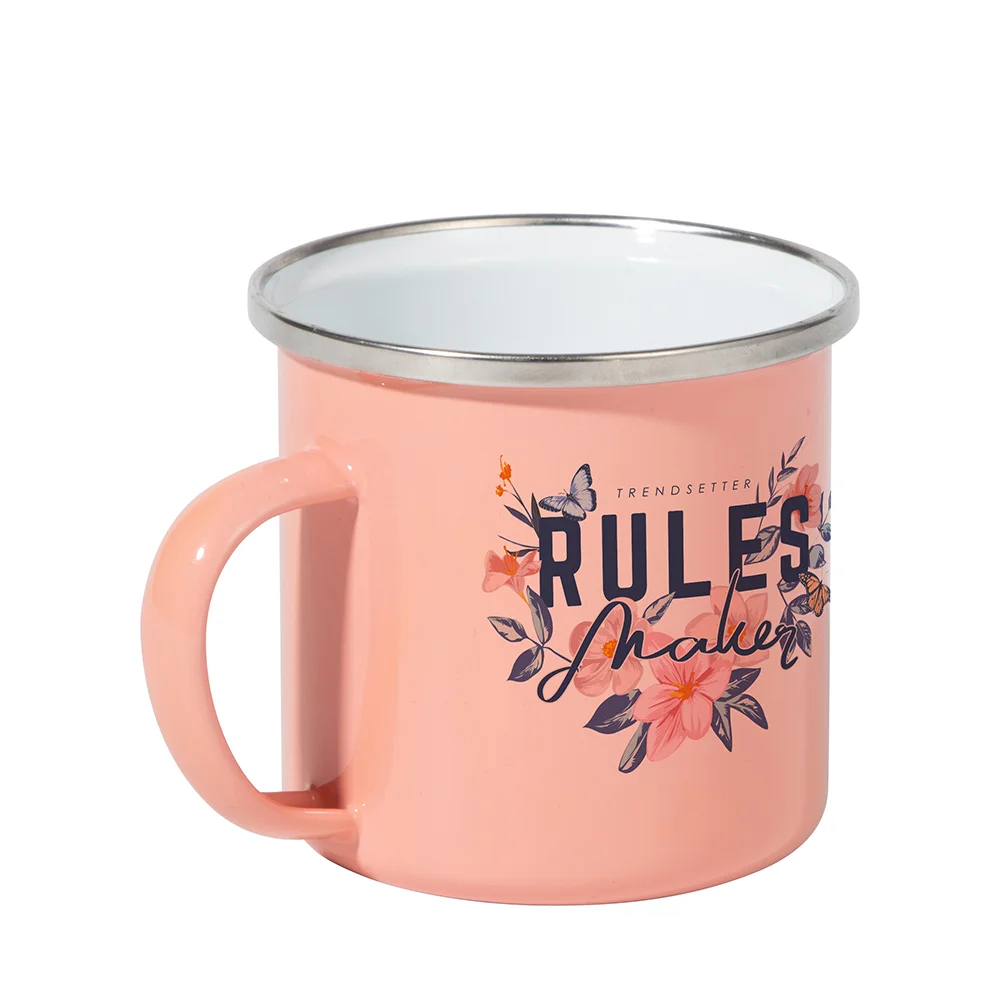 12oz Blank Sublimation Enamel Camping Mug (Coral Red) thumbnail 2