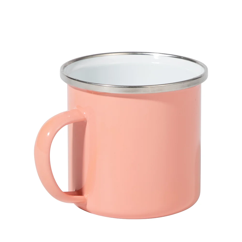 12oz Blank Sublimation Enamel Camping Mug (Coral Red) thumbnail 1