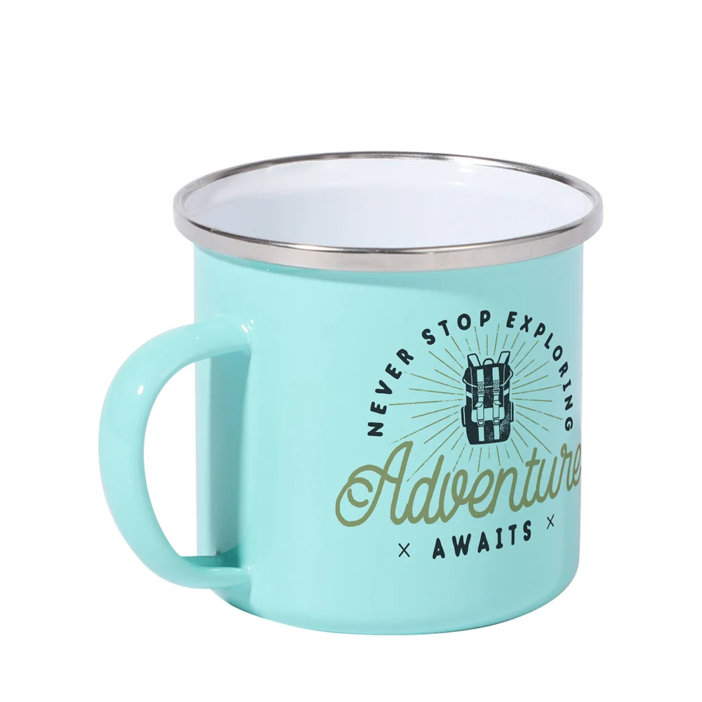 12oz Blank Sublimation Enamel Camping Mug (Mint Green) thumbnail 2
