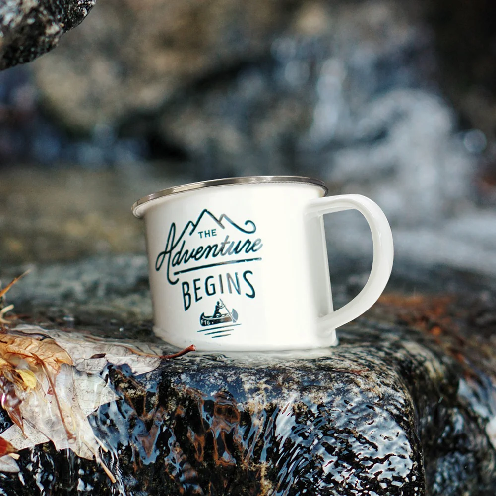 Sublimation Camping Enamel Mug White 12 OZ thumbnail 2