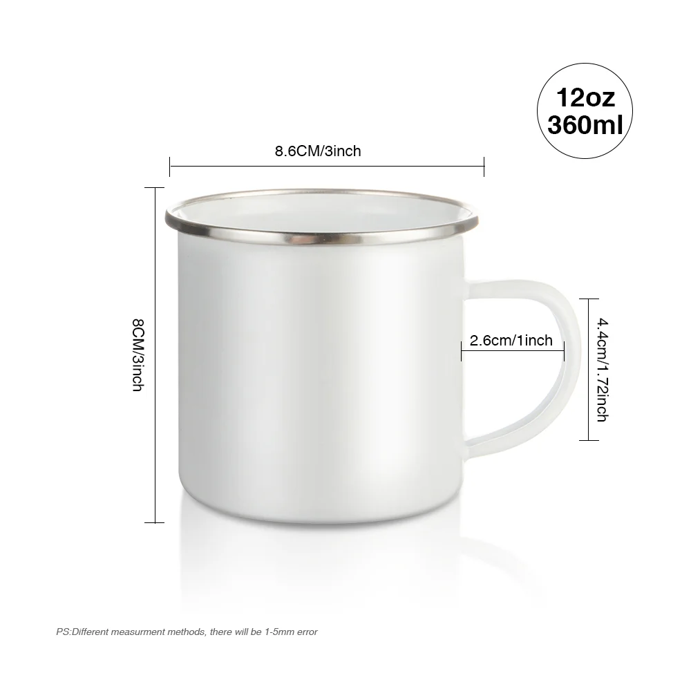 Sublimation Camping Enamel Mug White 12 OZ thumbnail 6