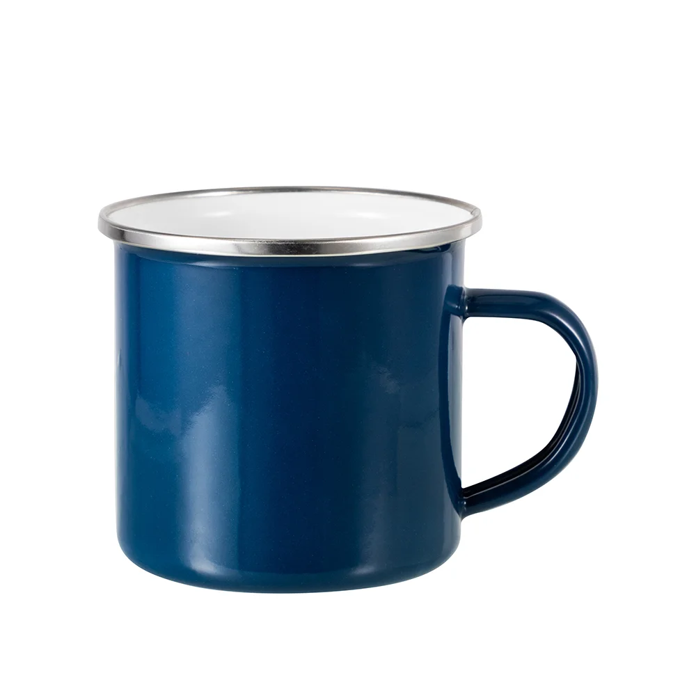 12oz/360ml Enamel Camping Mug (Dark Blue) thumbnail 1