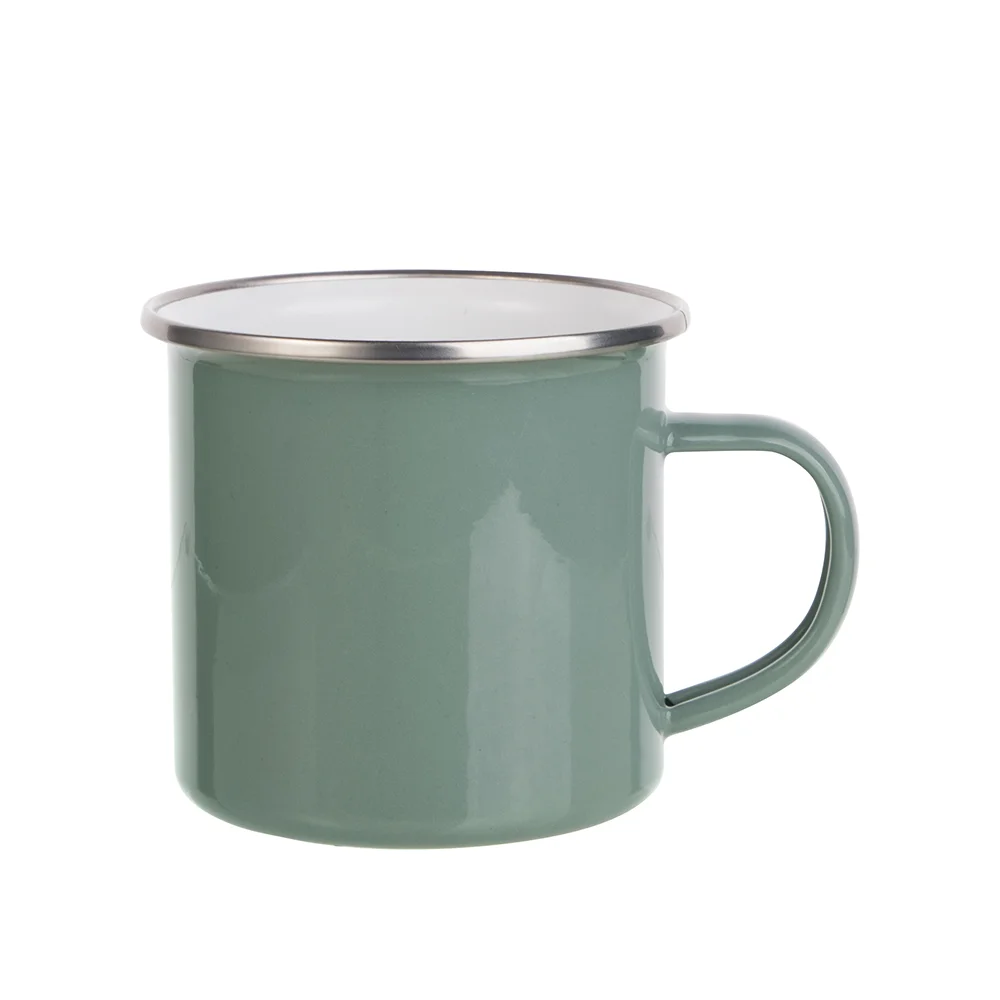 12oz/360ml Enamel Camping Mug (Gray Green) thumbnail 1