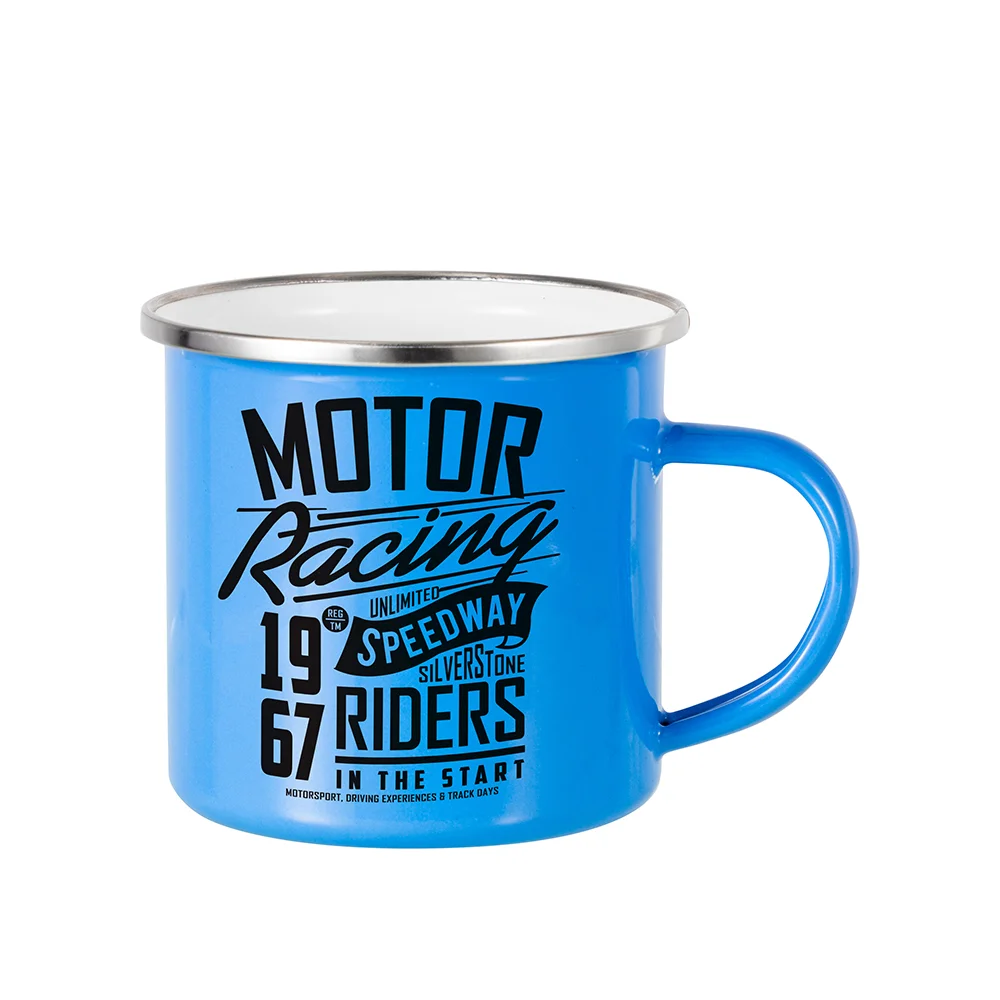 12oz/360ml Enamel Camping Mug (Blue) thumbnail 2